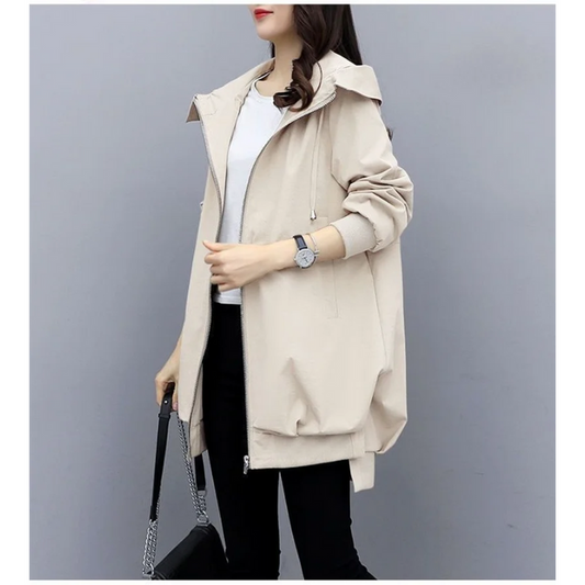 Andrea | Damen Winter Lange Kapuzenjacke mit Reißverschluss