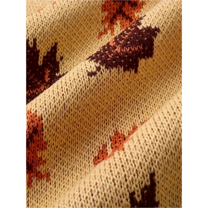 Susanne | Damen Winter Pullover mit Blätter-Muster