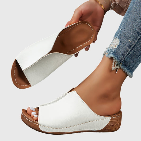 Lydia | Damen Offene Slip-On Keilabsatz-Sandalen