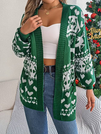 Gabriela | Damen Winter Cardigan mit Herzmuster