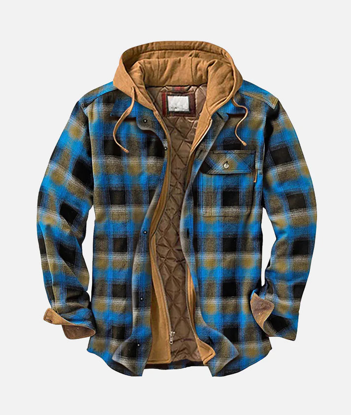 Peter | Herren Karierter Kapuzenpullover Jacke für Winter