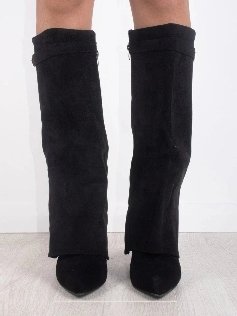 Jessica | Damen Winter Slouchy Zip-Up Kniehohe Stiefel