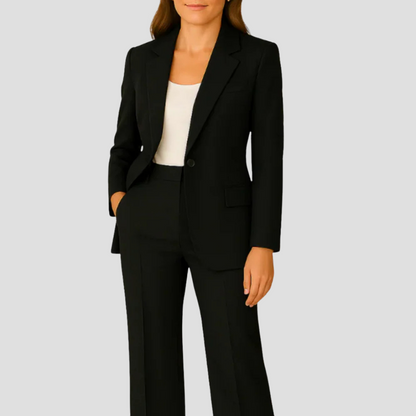 Leonie | Damen Elegantes Zweiteiliges Anzugset mit Langem Blazer