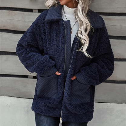 Edith | Damen Lässige Fleecejacke mit Reißverschluss