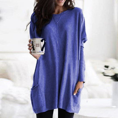 Martina | Damen Winter Tunika-Strickpullover mit langen Ärmeln