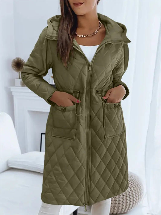 Carolin | Damen Winter Steppjacke mit Kapuze