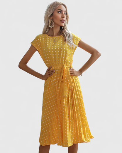 Petra | Damen Midikleid mit Kurzärmeln und Faltenrock