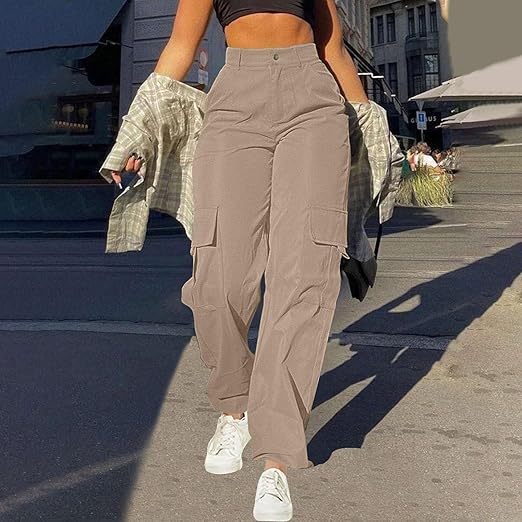 Anja | Damen Streetwear Cargohose mit Weitem Bein