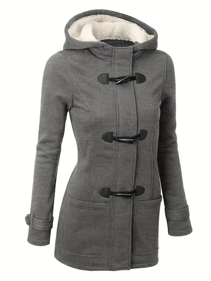 Greta | Damen Kapuzen-Dufflecoat aus Wolle