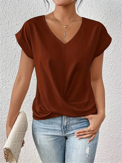 Ursula | Damen Sommerbluse mit Loose-Fit und V-Ausschnitt