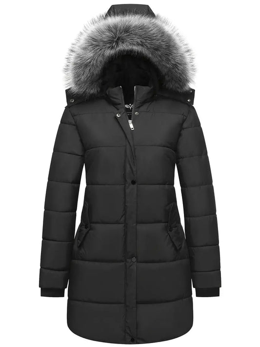 Emilia | Gesteppten Damen-Pufferjacke mit Fellkapuze