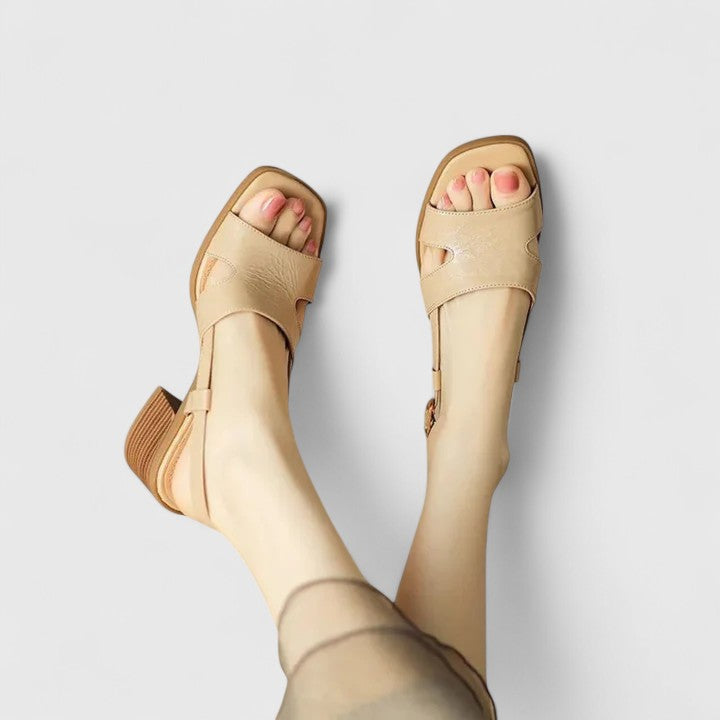 Sarah | Damen Lässige Sandalen mit Offener Spitze und Riemen