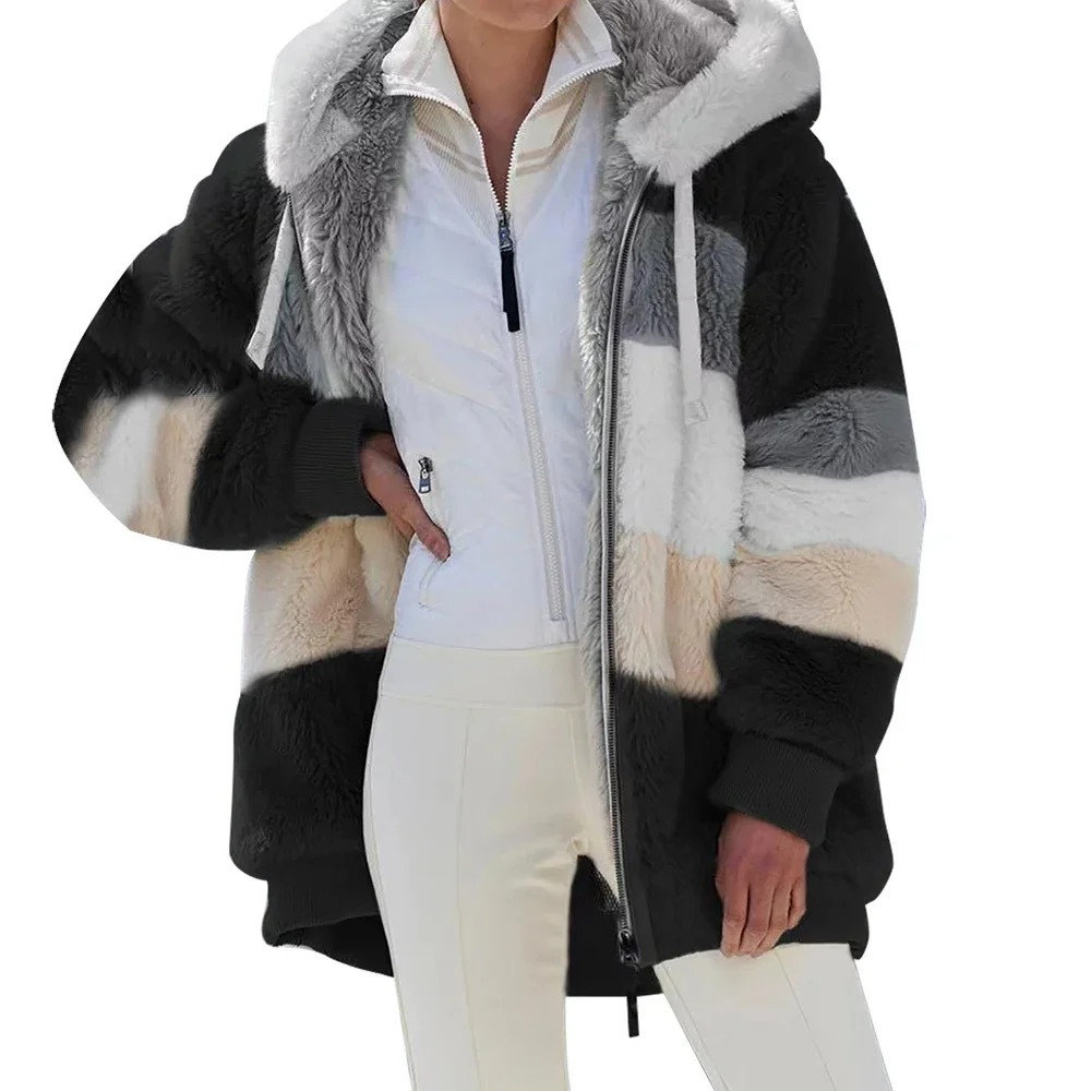 Felicia | Damen Winter Hoodie mit Felljacke