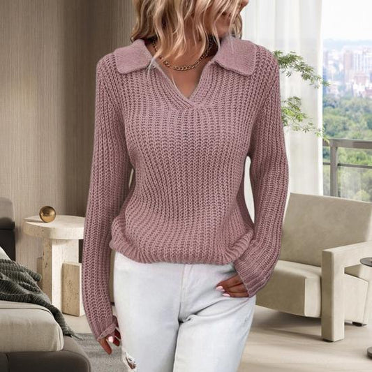 Anna | Damen Winter V-Ausschnitt Pullover