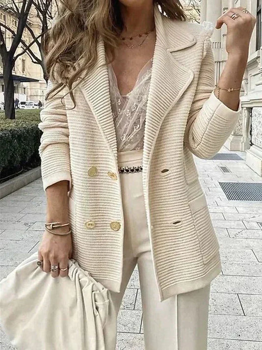 Anna | Damen Winter Eleganter Strickblazer