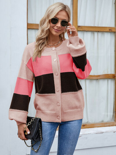 Pauline | Damen Winter Strickjacke mit Knöpfen