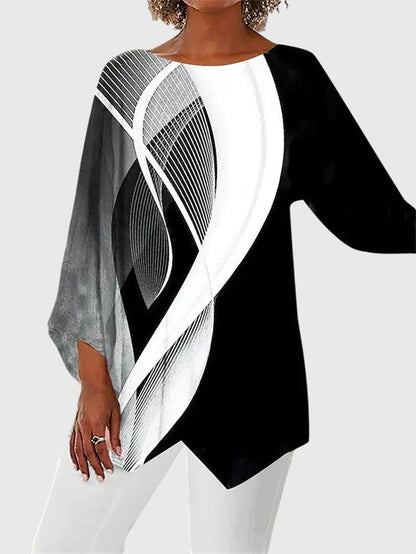 Kerstin | Damen Lockeres Tunika-Oberteil mit Schmetterlings-Design