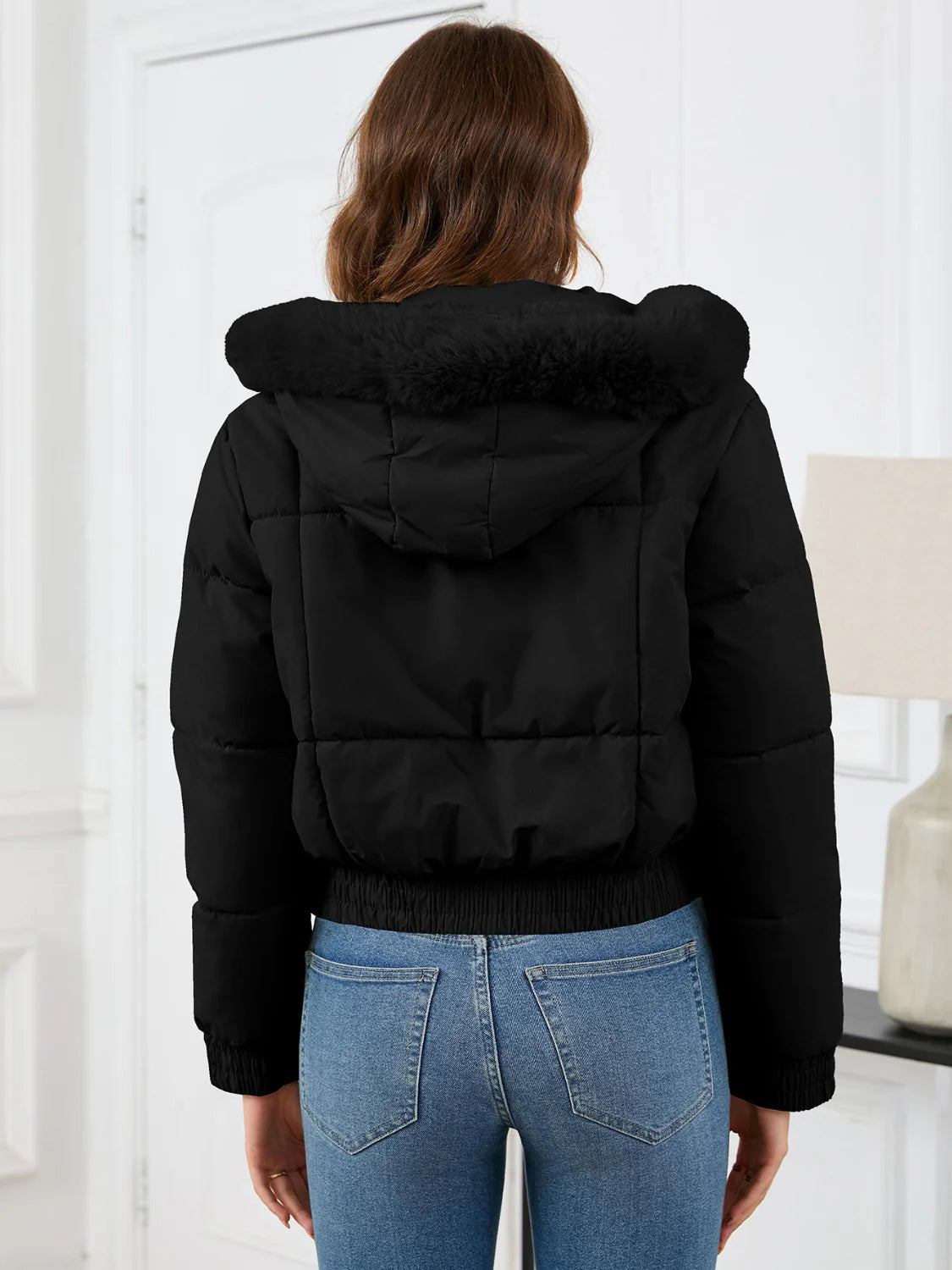 Doris | Damen Winter Cropped Jacke mit Kapuze