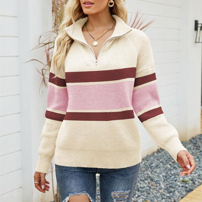 Angela | Damen Winter Zip-Up Lässiger Pullover