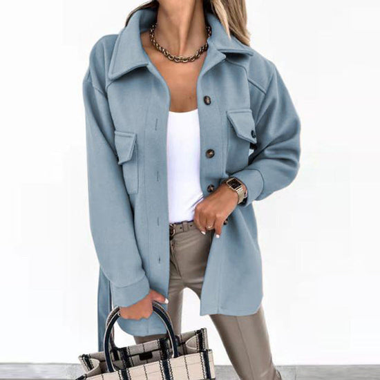Lydia | Damen Winter Button-Up Shirtjacke