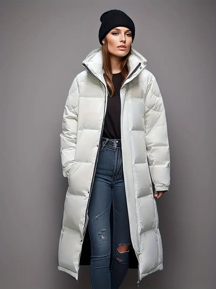 Andrea | Damen Winter-Mantel mit Kapuze und Steppung