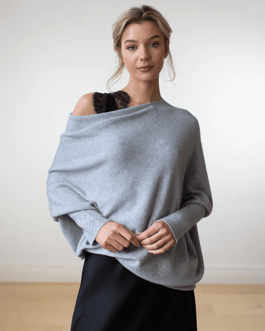 Laura | Winter Damen Off-Shoulder Lockerer Pullover