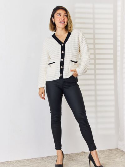 Greta | Damen Winter Cardigan mit Knopfleiste