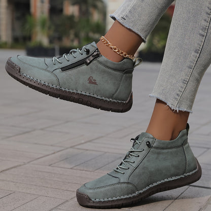 Elfriede | Damen Bequeme Schnürschuhe mit Reißverschluss