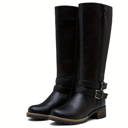 Viviane | Damen Winterstiefel mit Schnallen kniehoch