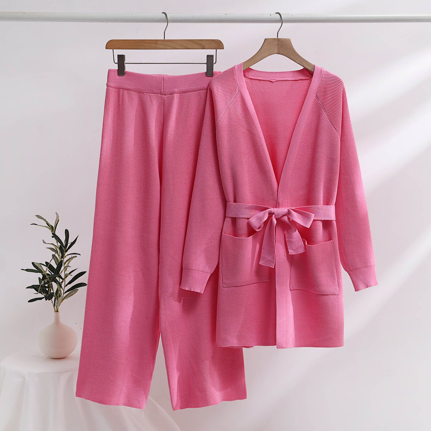 Bettina | Damen Bequemes Winter Strick-Cardigan Set