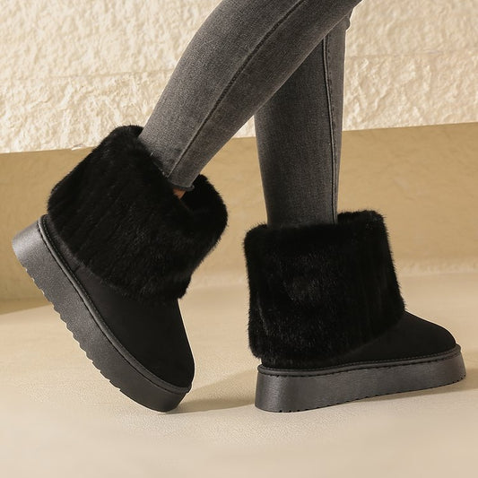 Frieda | Damen Winter Stiefel mit Kunstpelz Bündchen