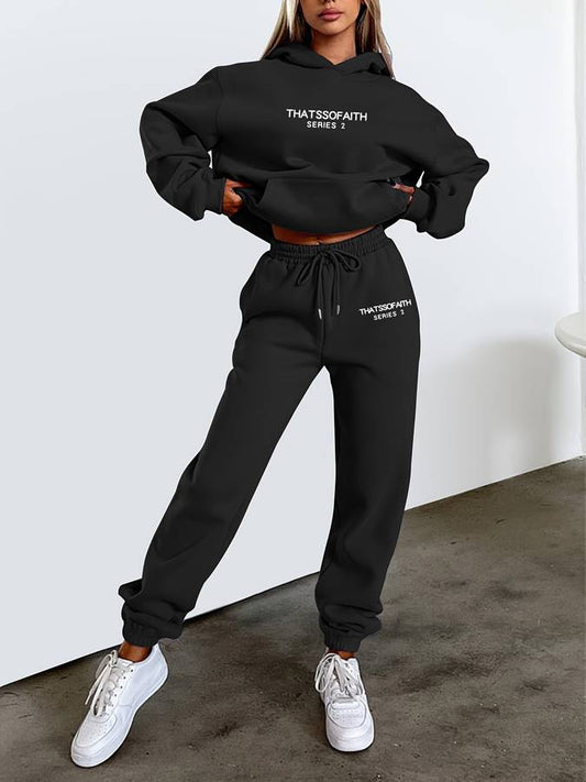 Edith | Damen Lässiger Winter Trainingsanzug Set