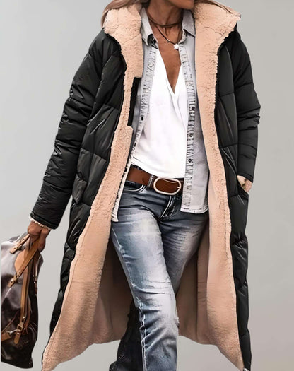 Carolin | Winter Damen Steppmantel mit Fleecefutter