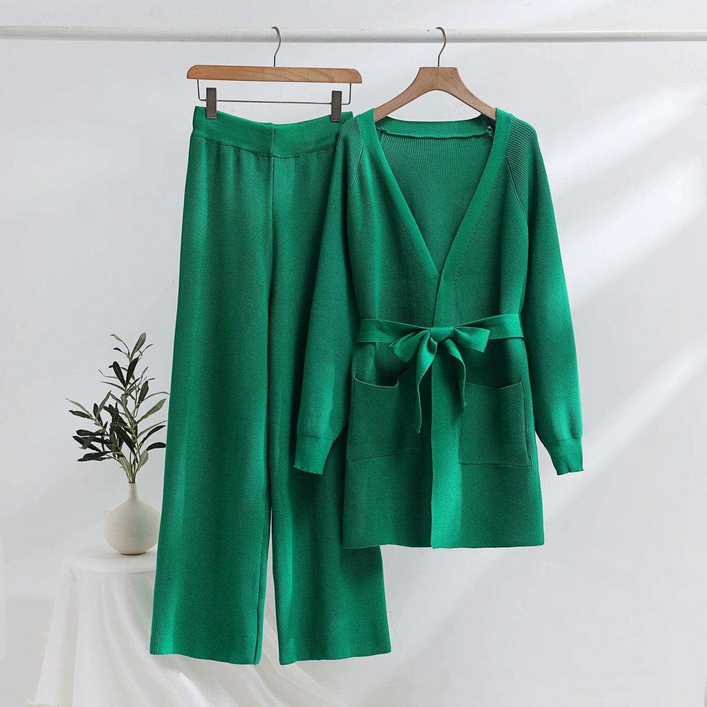 Bettina | Damen Bequemes Winter Strick-Cardigan Set