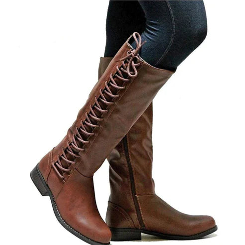 Marion | Damen Knielange Stiefel mit Runder Spitze