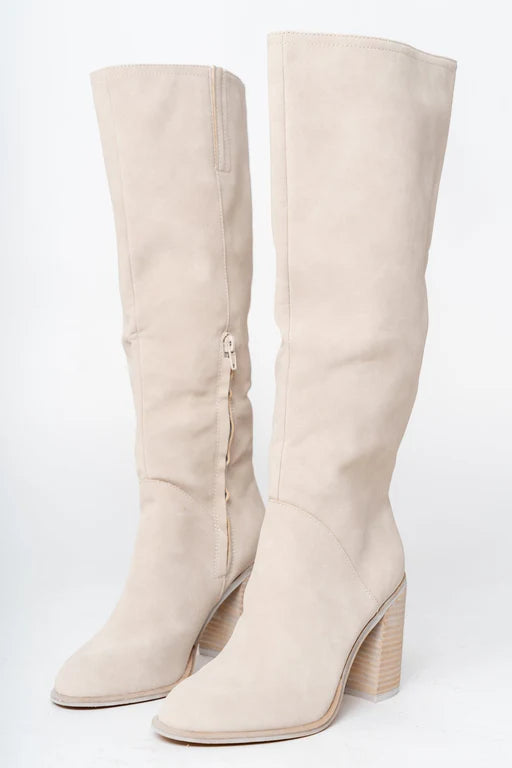 Angela | Damen Winter Kniehohe Stiefel mit Absatz