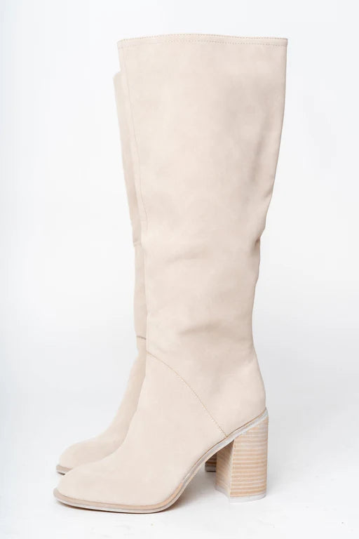 Angela | Damen Winter Kniehohe Stiefel mit Absatz