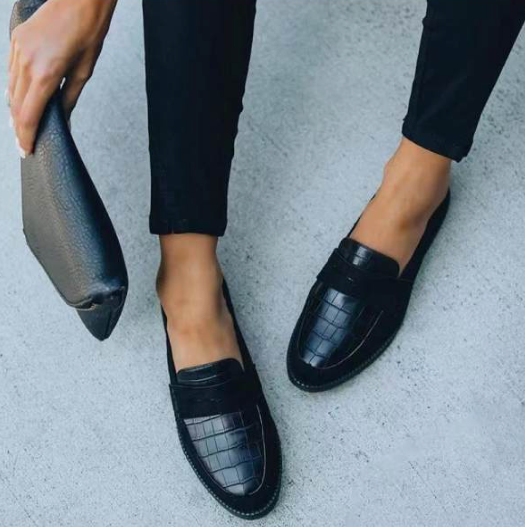 Edith | Slipper mit Krokodilleder-Optik für Damenmode