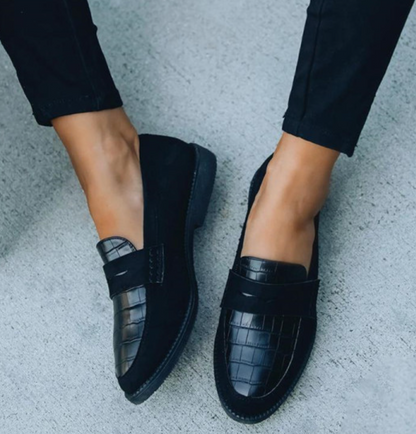 Edith | Slipper mit Krokodilleder-Optik für Damenmode