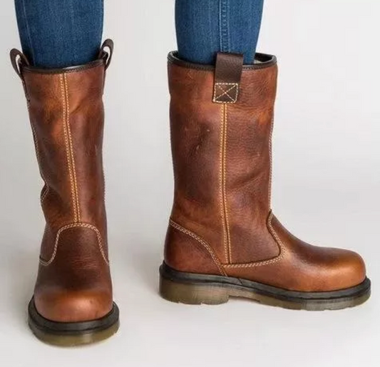 Viola | Damen Winter Leder Schlupfstiefel