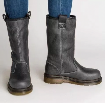 Viola | Damen Winter Leder Schlupfstiefel