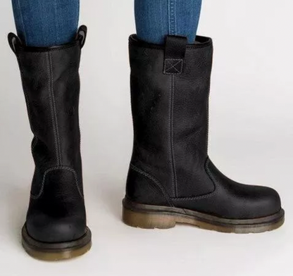 Viola | Damen Winter Leder Schlupfstiefel
