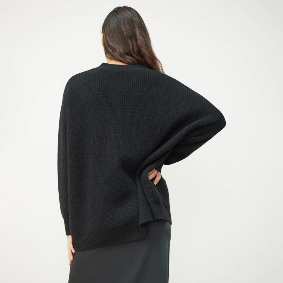 Carolin | Damen Grobstrick Cardigan mit Knöpfen