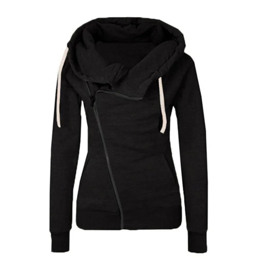 Carolin | Lässiger Damen Zip Hoodie mit Großer Kapuze