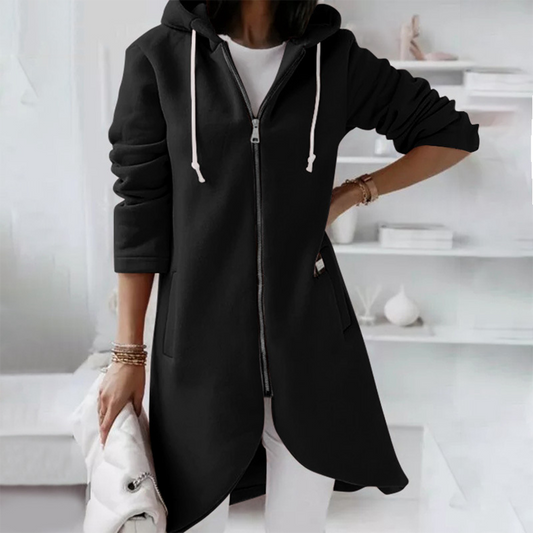 Claudia | Damen Oversized Kapuzen Cardigan mit Reißverschluss