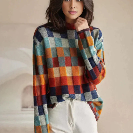 Nicole | Schicker Kariertes Pullover Damen
