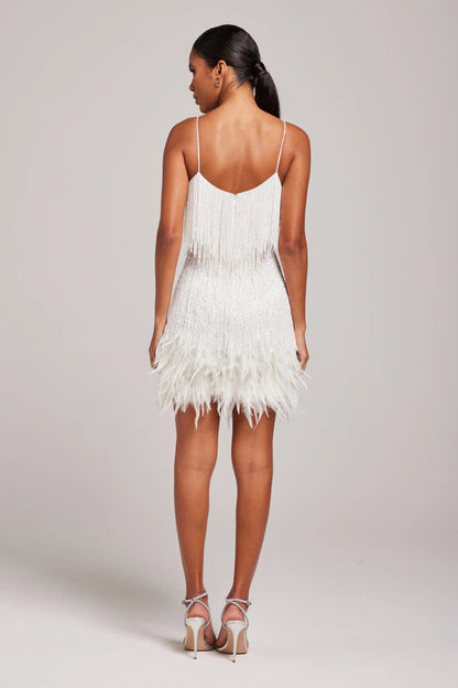 Patrick | Elegantes Damen Cocktailkleid mit Fransenfedern