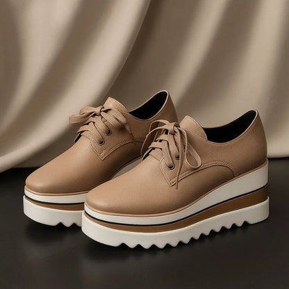 Edith | Schicke Damen Weiße Plateausneaker