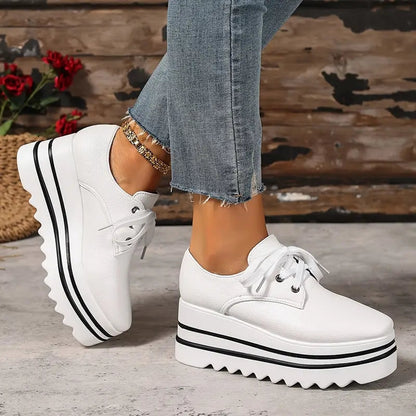 Edith | Schicke Damen Weiße Plateausneaker