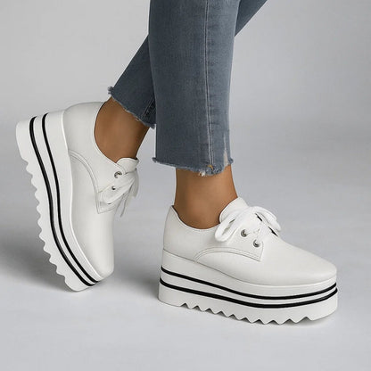 Edith | Schicke Damen Weiße Plateausneaker
